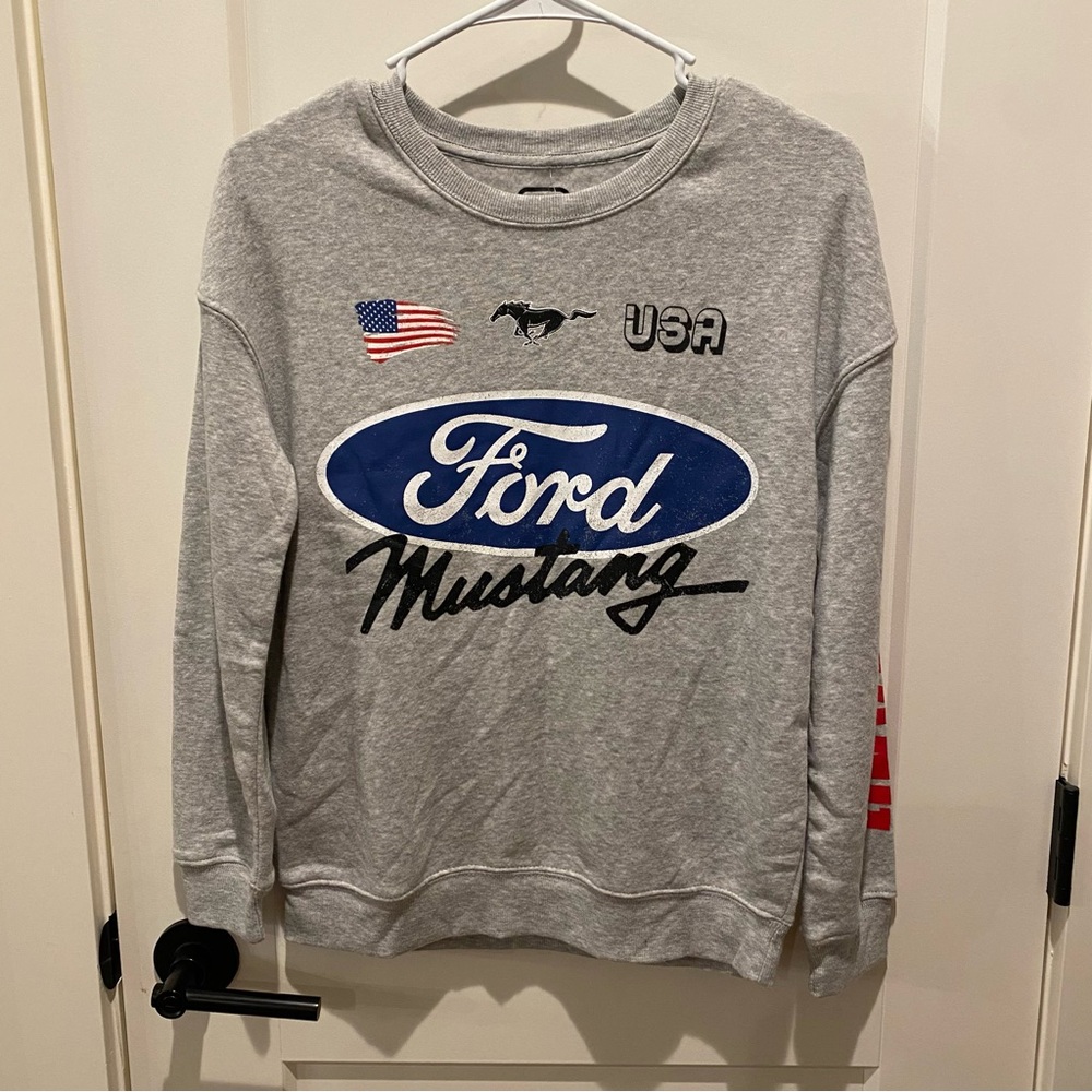 Ford Mustang Heather Grey Sweatshirt. XXS. NWT